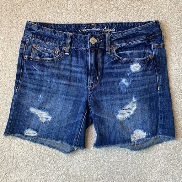 American Eagle Outfitters Dark Blue Jean Shorts - Picture 1 of 5